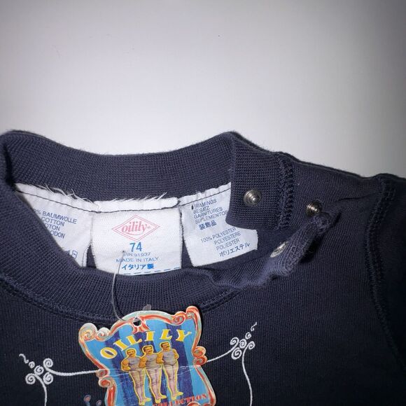 OILILY Baby's Collection Navy Blue Sweatshirt NWT Size 12M HRH Duckling Swan - Picture 7 of 9